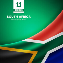 Creative South Africa flag on fabric texture. Vintage style independence day background