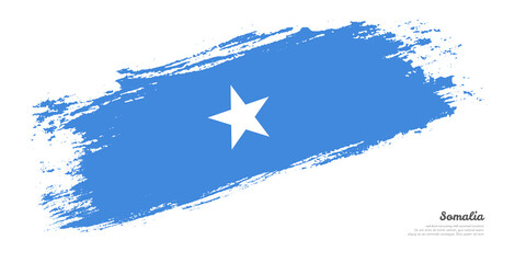 Hand painted brush flag of Somalia country with stylish flag on white background