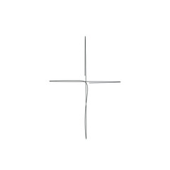 Christian cross line drawing vector illustration