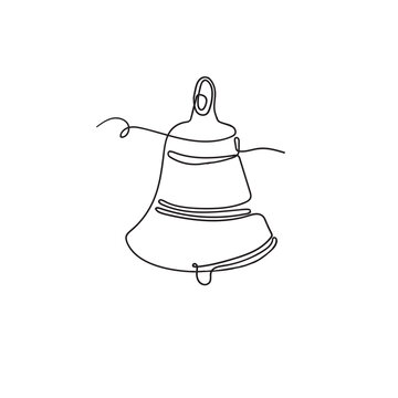recommend clip art: hand drawn doodle bell illustration vector isolated in continuous line art style