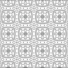  Geometric vector pattern with Black and white colors. Seamless abstract ornament for wallpapers and backgrounds.