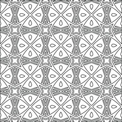  Geometric vector pattern with Black and white colors. Seamless abstract ornament for wallpapers and backgrounds.
