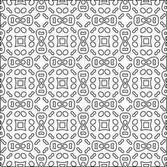  Geometric vector pattern with Black and white colors. Seamless abstract ornament for wallpapers and backgrounds.