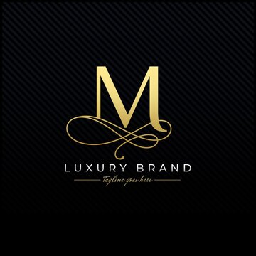 Initial M Luxury Letter Logo Design , Elegance Wedding Initial Monogram