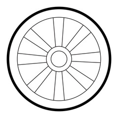 wooden wheels line vector illustration