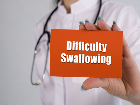 Healthcare concept meaning Difficulty Swallowing with sign on the piece of paper.