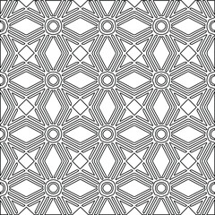  Geometric vector pattern with Black and white colors. Seamless abstract ornament for wallpapers and backgrounds.