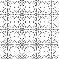  Geometric vector pattern with Black and white colors. Seamless abstract ornament for wallpapers and backgrounds.