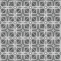  Geometric vector pattern with Black and white colors. Seamless abstract ornament for wallpapers and backgrounds.