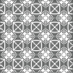  Geometric vector pattern with Black and white colors. Seamless abstract ornament for wallpapers and backgrounds.