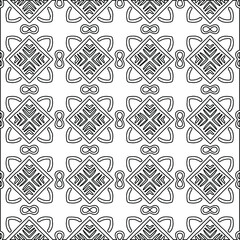  Geometric vector pattern with Black and white colors. Seamless abstract ornament for wallpapers and backgrounds.