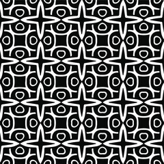  Geometric vector pattern with Black and white colors. Seamless abstract ornament for wallpapers and backgrounds.