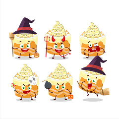 Halloween expression emoticons with cartoon character of sweety cake melon