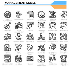 Management skills icon set.
