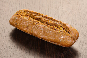 Crust tasty baguette over board