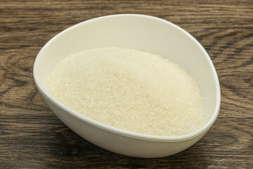 White sugar in the bowl