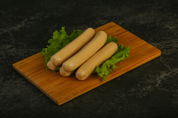 Chicken white sausage with salad