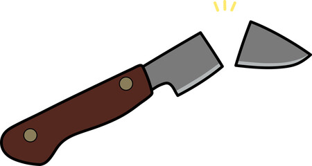 折れたナイフのイラスト素材