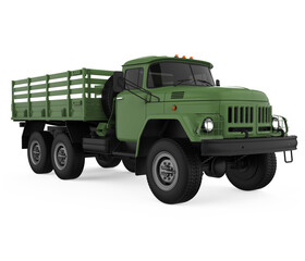 Retro Flatbed Truck Isolated