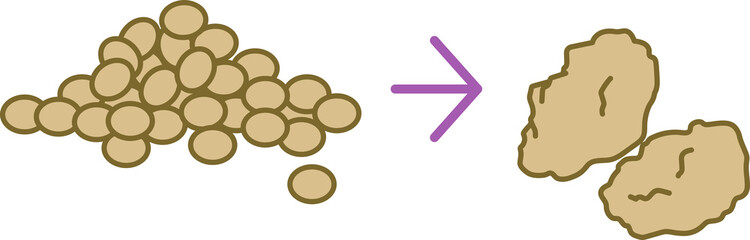 大豆と大豆ミートのイラスト素材