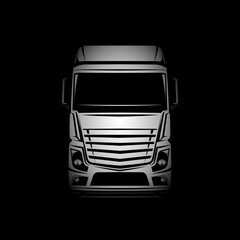 euro truck logo vector black and grey illustration front view - 432271423