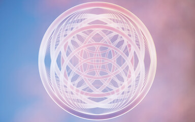 背景素材　綺麗なリングの模様　桜色バック