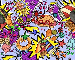 pop art design colorful High illustration doodle