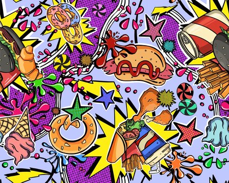 pop art design colorful High illustration doodle