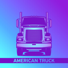 diesel truck logo vector blue and violent illustration front view