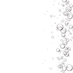 Bubbles or serum with copy space on white background