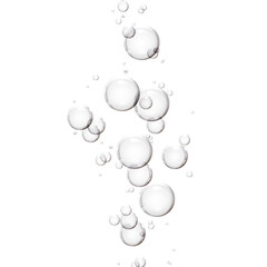 Bubbles or serum on white background