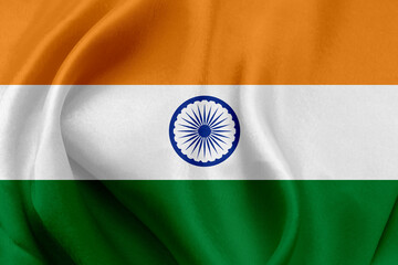 National flag of India, closeup