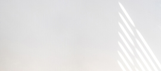 Space shadow. Sunlight architecture abstract background with light, black shadow overlay from window on white texture wall. Organic drop diagonal shadow for Decorative and backdrop.