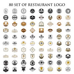 Keuken spatwand met foto set of restaurant logo , set of food vector © Bright_Vector