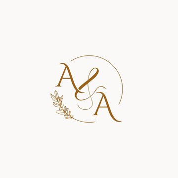 AA initial wedding monogram logo