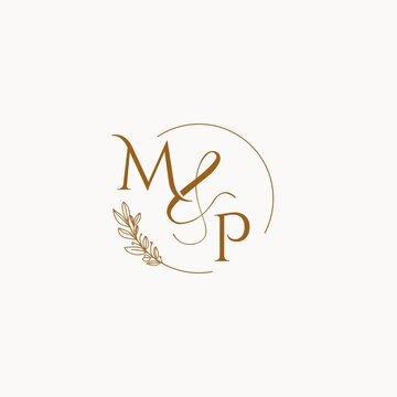 MP initial wedding monogram logo