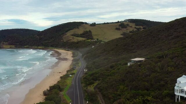 AERIAL Rising Above The Great Ocean Road, Australia