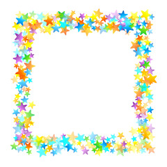 Rainbow Festive Confetti. Carnival Star Falling.