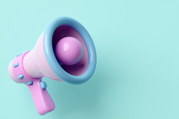Megaphone speaker or megaphone loudspeaker, realistic 3d illustration. Modern isolated megaphone...