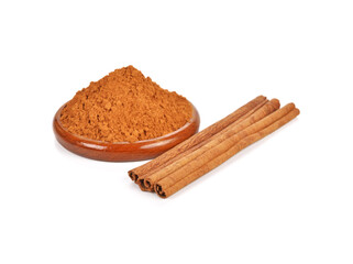 ground cinnamon isolated on white background