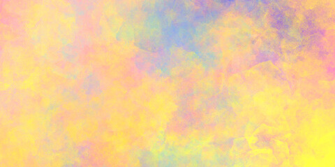 Fototapeta premium yellow bright cheerful sunny mixed abstract background with watercolor paint spots and texture.
