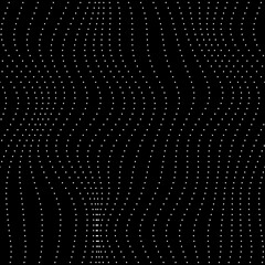 Seamless wavy array of dots pattern for print or digital use. High quality illustration. Optical illusion halftone effect repeat texture for background. Motion and flow liquid or fabric concept.