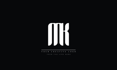 Fototapeta na wymiar Letter Logo Design with Creative Modern Trendy Typography mk km m k
