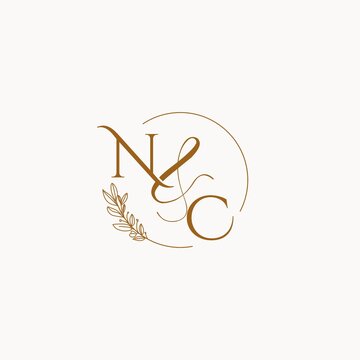 NC initial wedding monogram logo