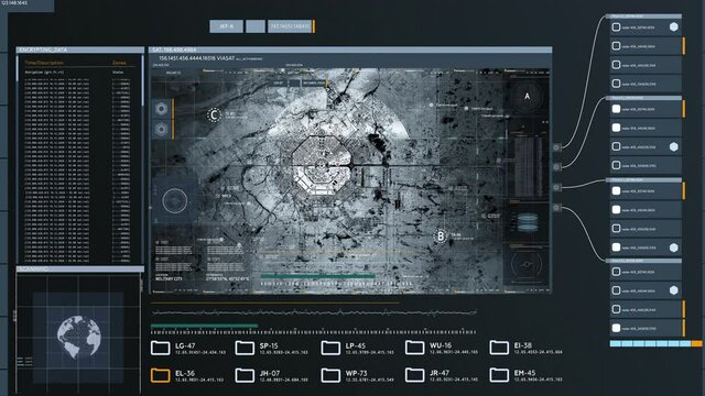 The NSA is operating a radar over an encrypted channel to execute scan. The agents are searching for the criminals escaping the country. Location is detected by the satellites. UI Spy drones detected