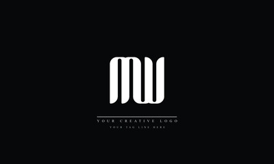 Fototapeta na wymiar Letter Logo Design with Creative Modern Trendy Typography MW WM M W