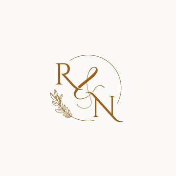RN initial wedding monogram logo
