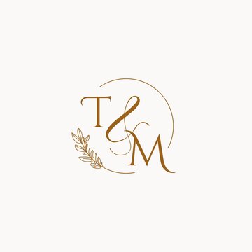TM initial wedding monogram logo