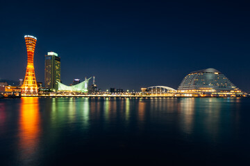 Night skyline of Kobe, Hyogo, Japan.