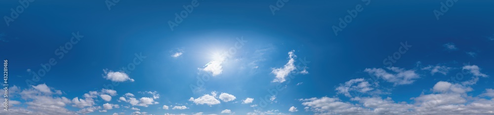 Canvas Prints blue sky panorama with cirrus clouds in seamless spherical equirectangular format. full zenith for u